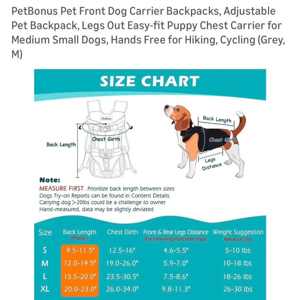 Gray Dog Carrier Backpack-Sz Medium